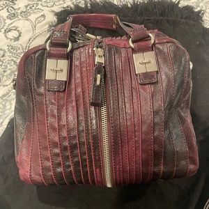 Genuine TULAH RAY The Split Purple Leather Handbag Purse